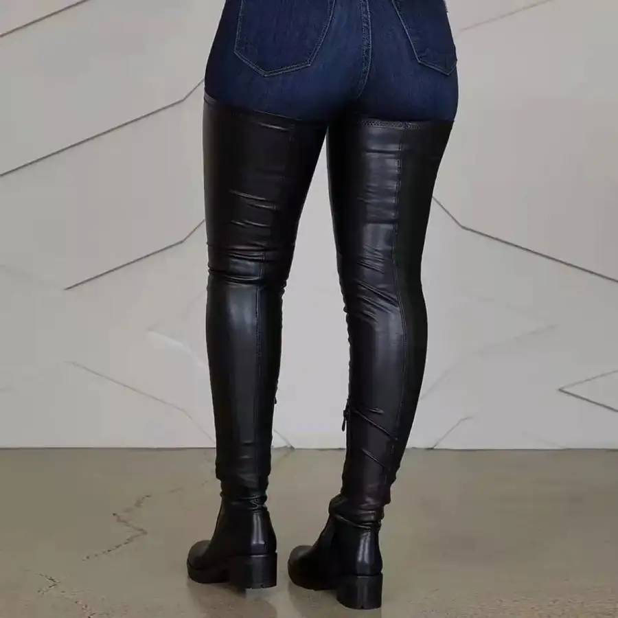 Over-the-knee Block Heels Boots