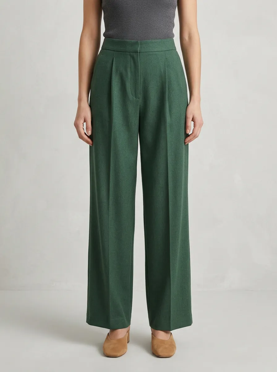 Modern Form Pleated Wide-Leg Trousers