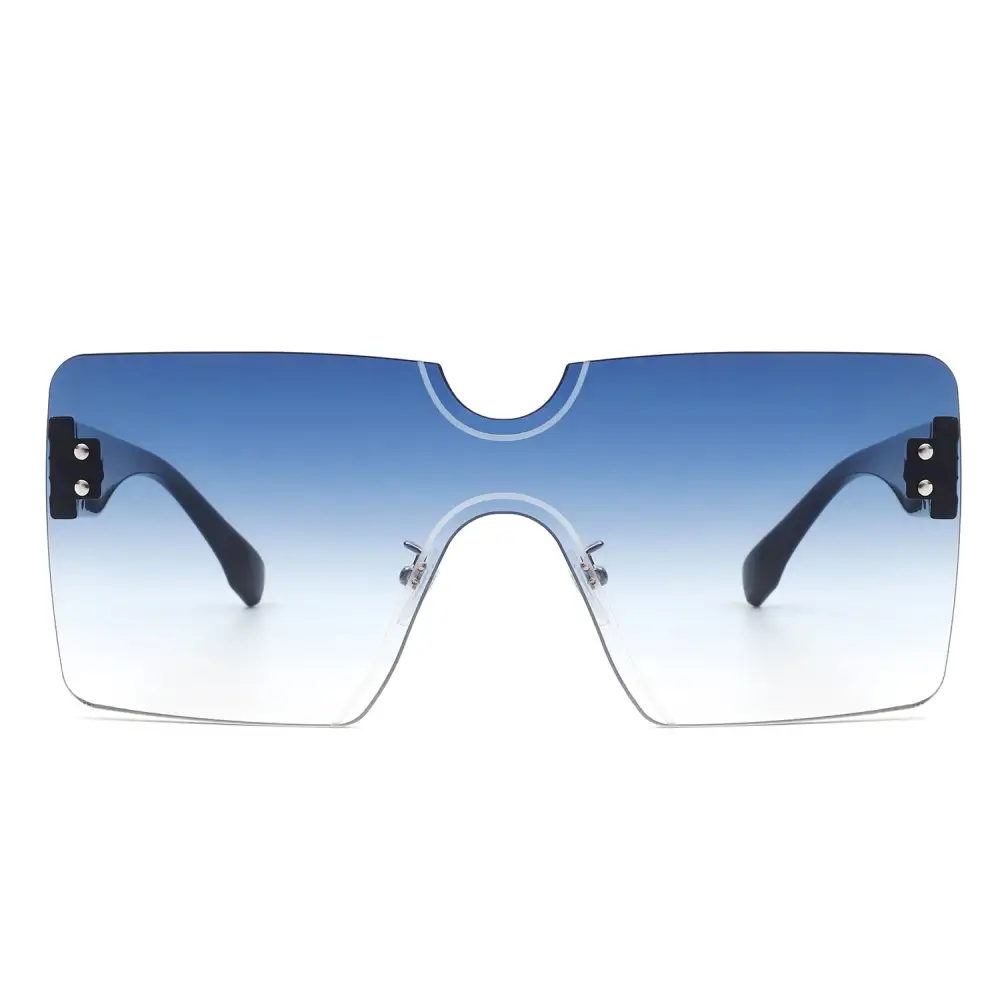 Woven Square Rimless Frame Sunglasses