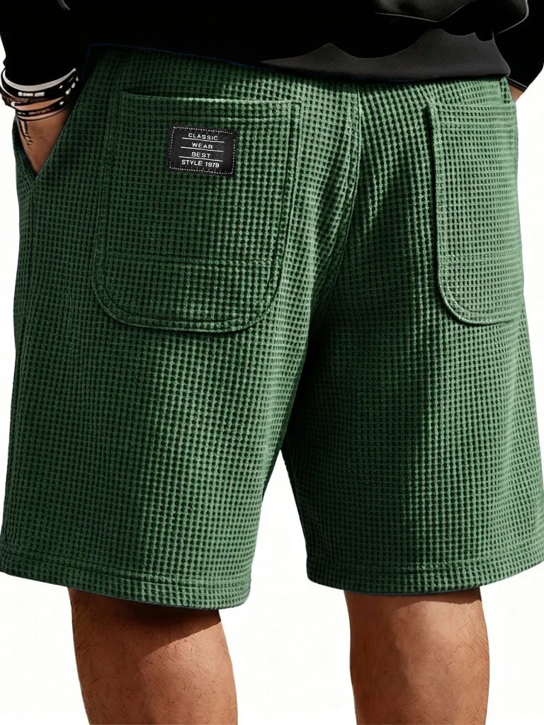 Textured Knit Double Pocket Shorts