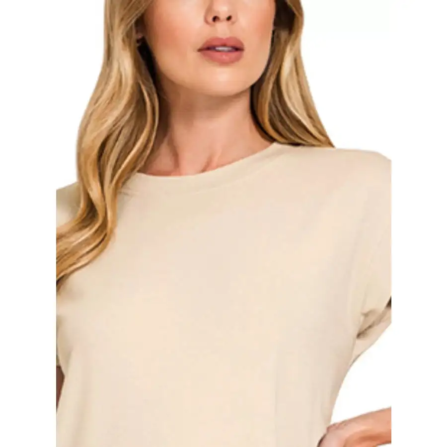Round Round Neck Side Slit Midi Dress