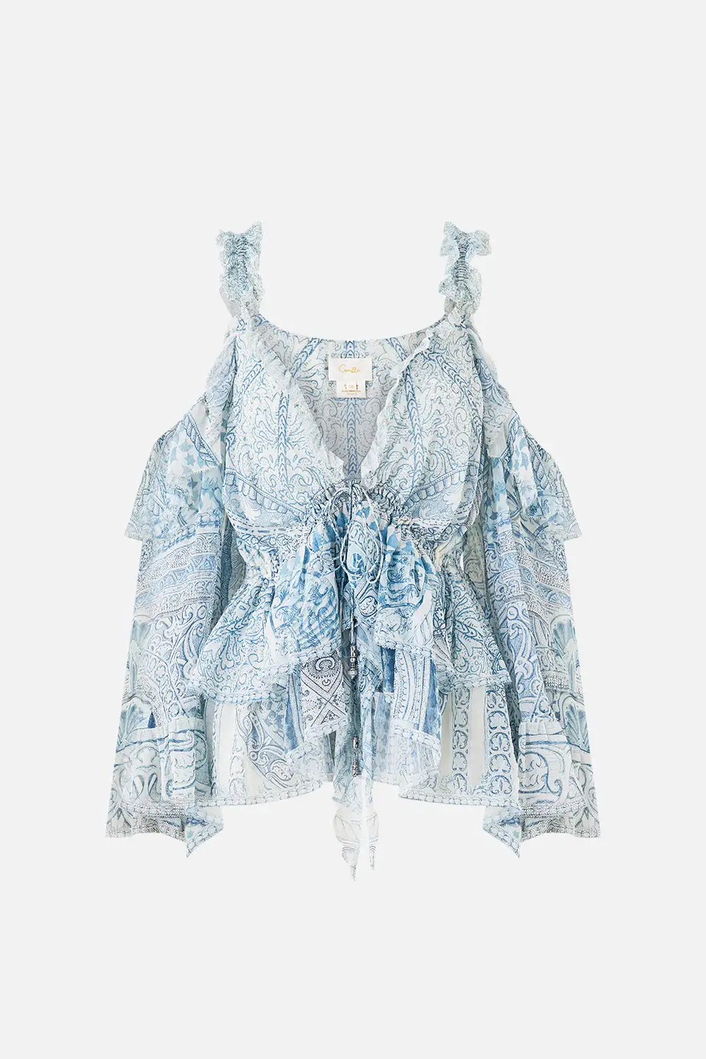 Cold Shoulder Ruffle Top