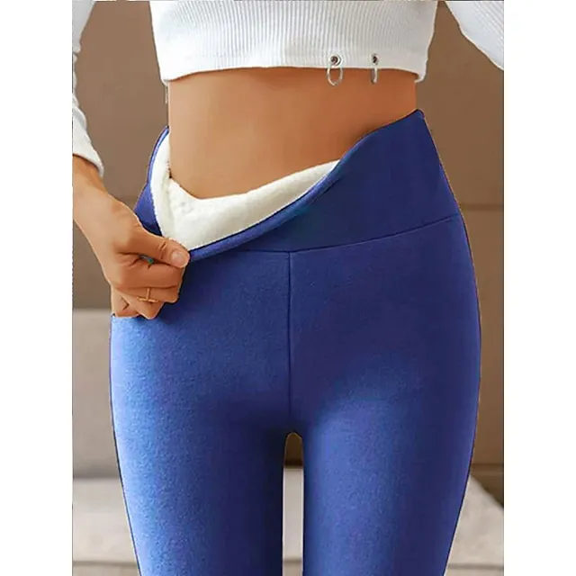 3Pack Women's Fleece Pants Tights Leggings Fleece lined  High Waist Tights Casual / Sporty Athleisure Weekend Yoga Micro-elastic Ankle-Length Tummy Control