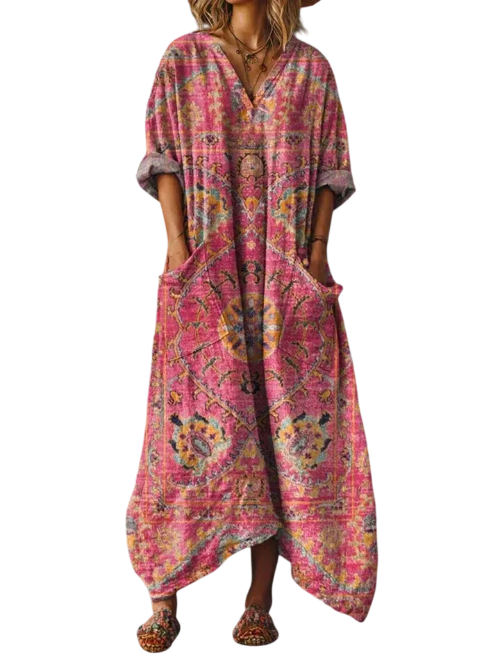 Elegant Dress with Oversized Pockets