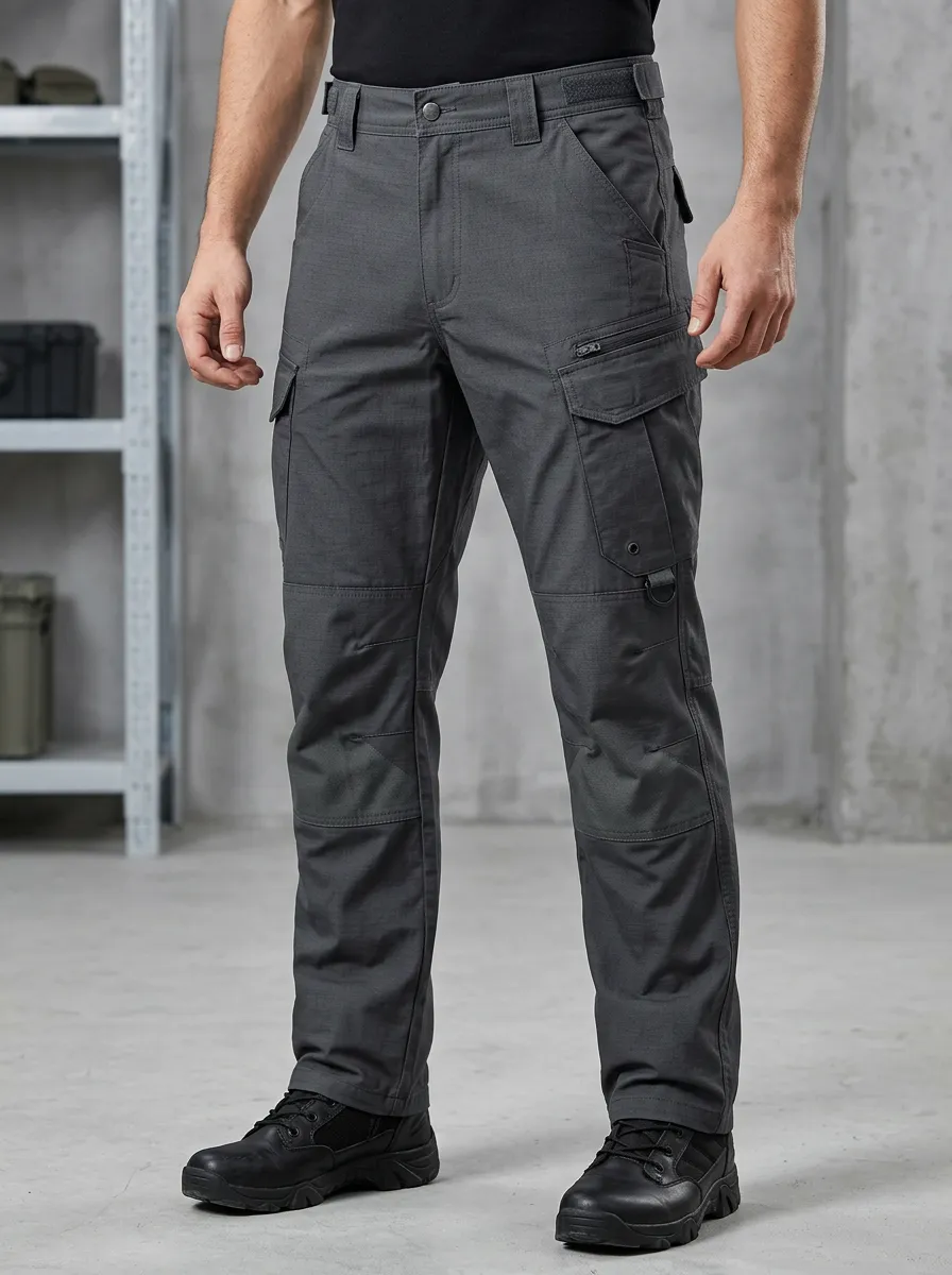 Men's Charcoal Grey Tactical Cargo Pants