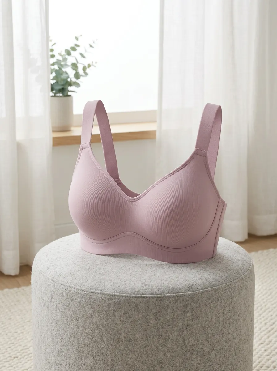 Women's Solid Seamless Wireless Comfort Wireless Everyday Essential Bra