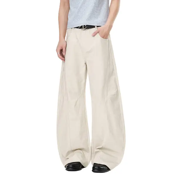 Vintage Washed Washed Barrel Leg Men's Casual Pants