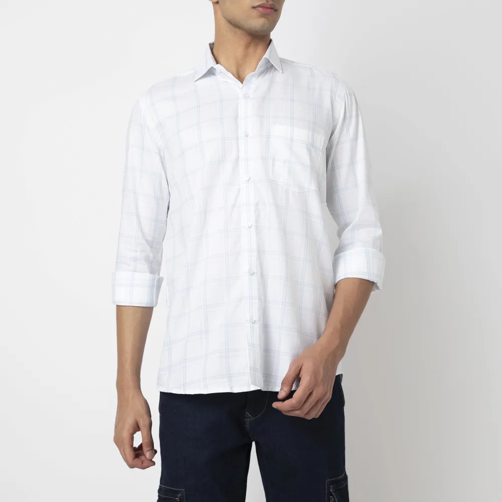 Checked Slim Fit Men's Formal Shirt