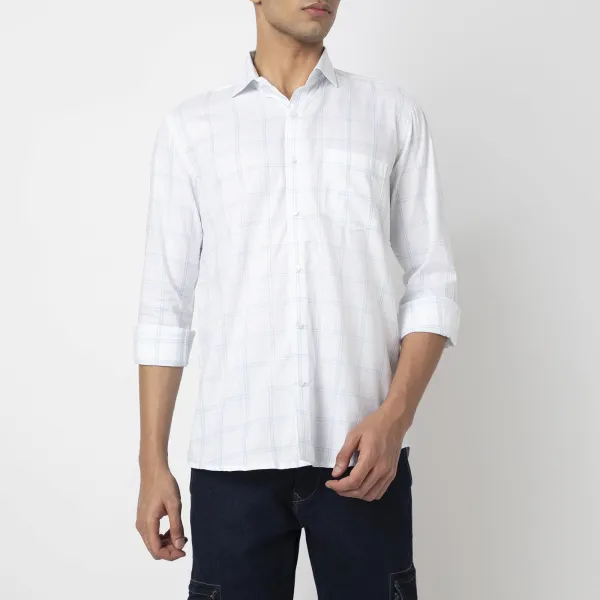 Checked Slim Fit Men's Formal Shirt