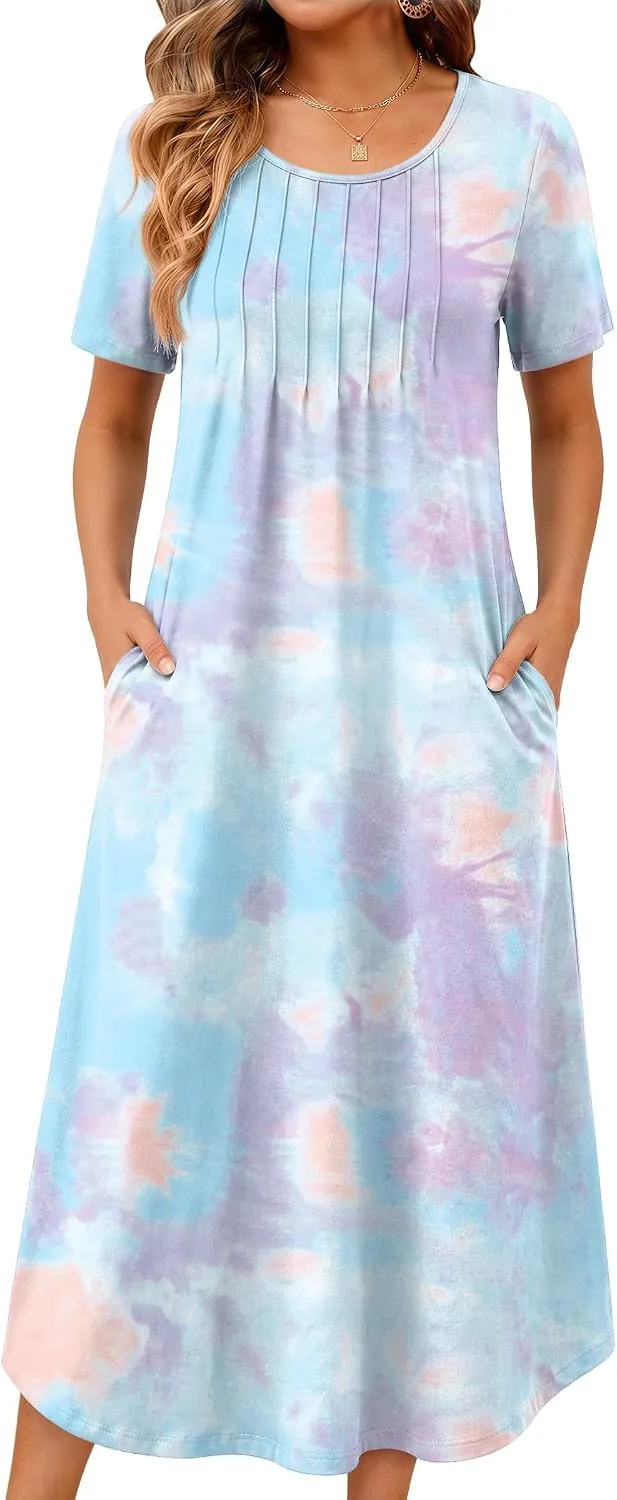 Ekouaer Cotton Nightgowns for Women Plus Size Moo Moos with Pockets
