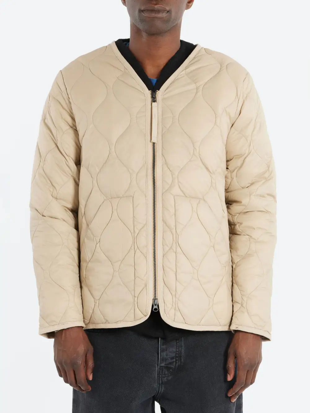 Men's V Neck Two Way Zip Jacket