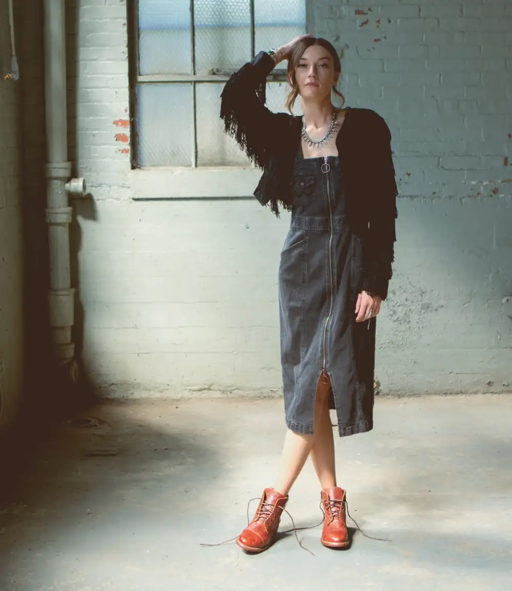 Cap-Toe Contrast-Stitched Combat Boots