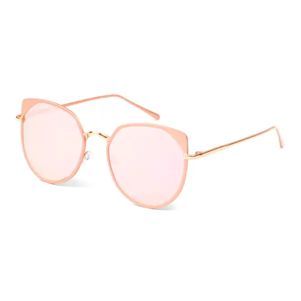 A Women's Flat Lens Metal Frame Sunglasses