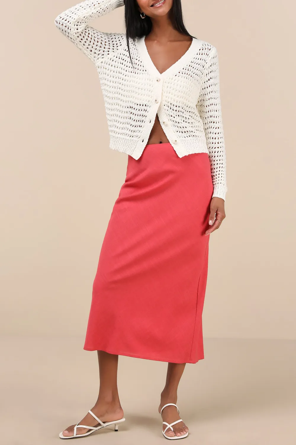 Loose Knit Button-Up Cardigan Sweater