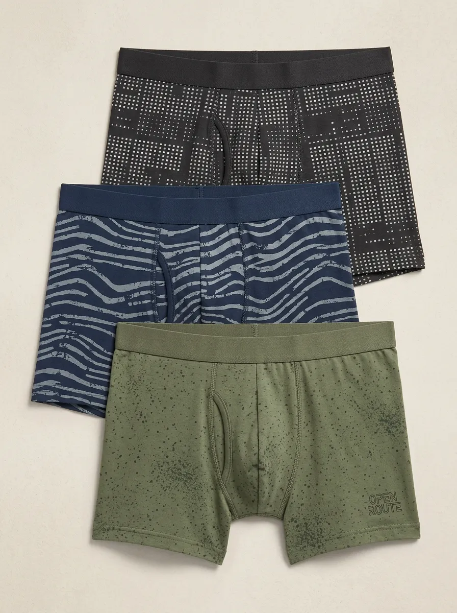 Geometric Splatter Zebra Boxer Brief Set