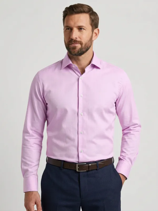Men's Business Professional Light Blue Solid Color Dress Shirt