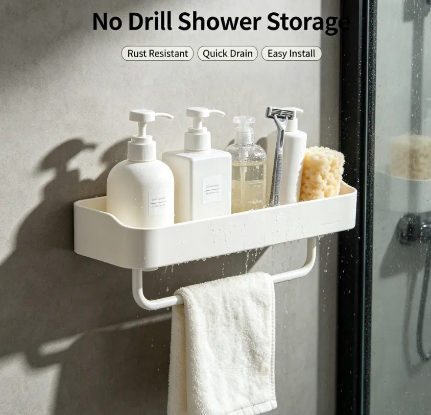 Wall Mounted Shower Organizer Rack