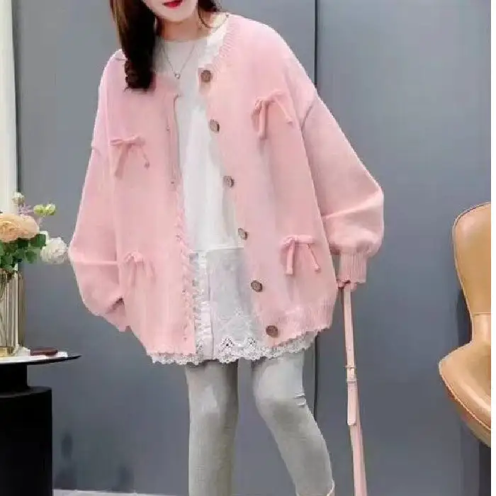 Women's Knit Bow-Detail Relaxed Cardigan