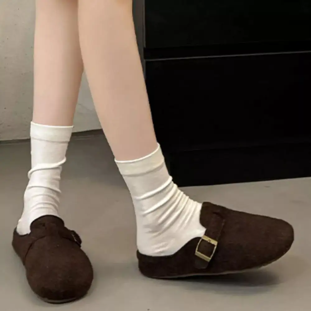 Buckle Decor Round Toe Slippers