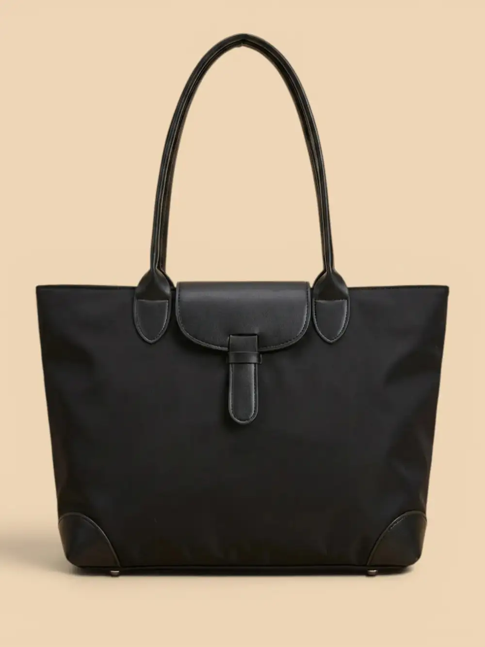 Zip Closure Nylon Tote Bag