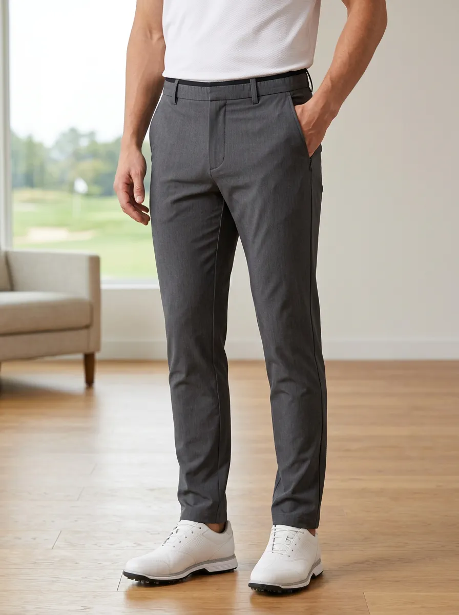 Modern Men'S Golf Lover Slim Fit Printed Trousers