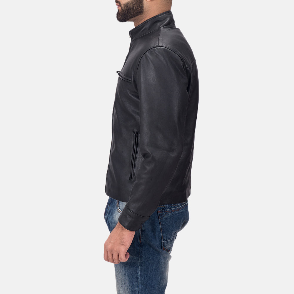 Men's Layered Biker Leather Jacket
