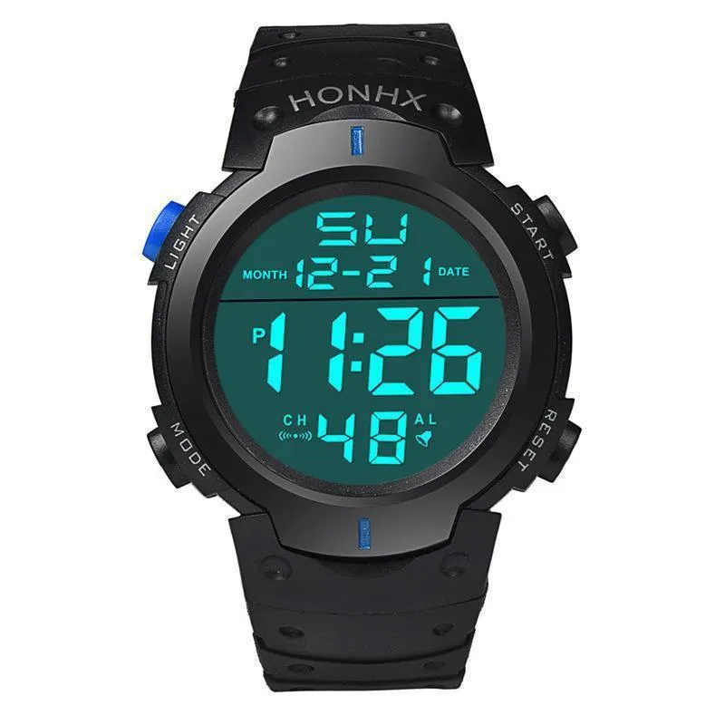 Large Screen Digital Sports Watch, Multi‑Function Outdoor Waterproof Electronic Wrist Watch For Men