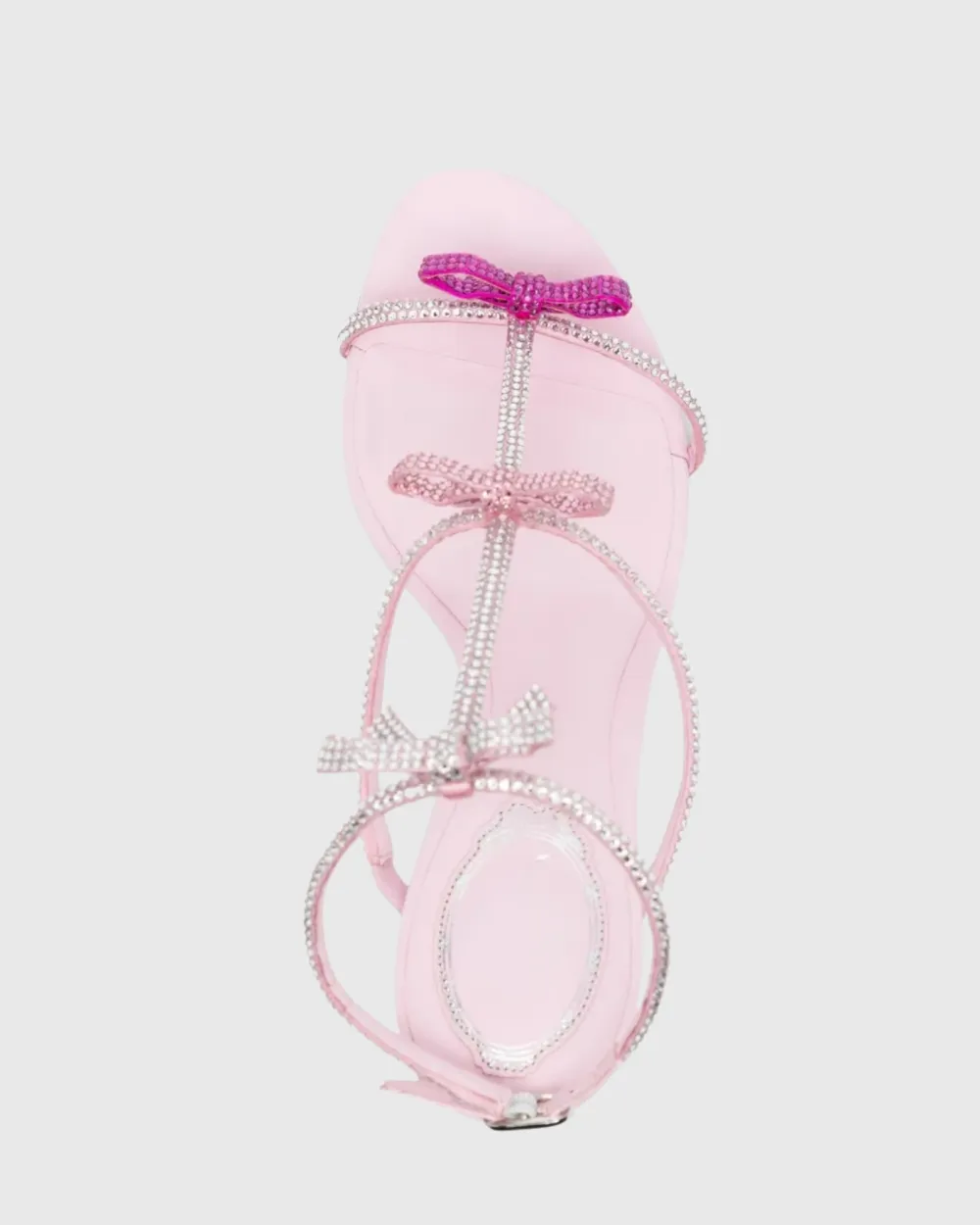 Rhinestone Bow Strap Sandals in Pink