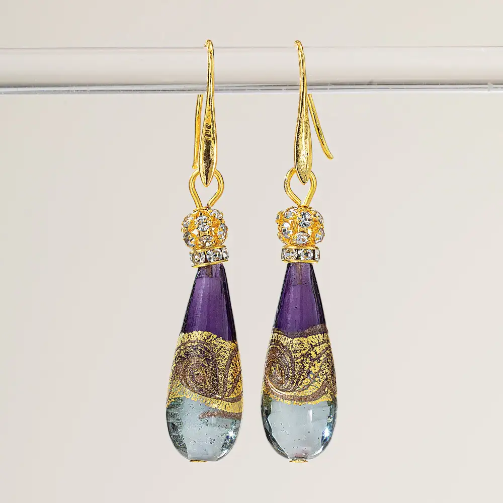 Layered Glass Teardrop Earrings