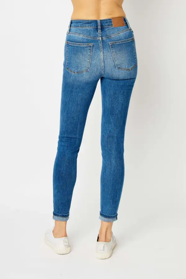 Low Rise Cuffed Hem Skinny Jeans