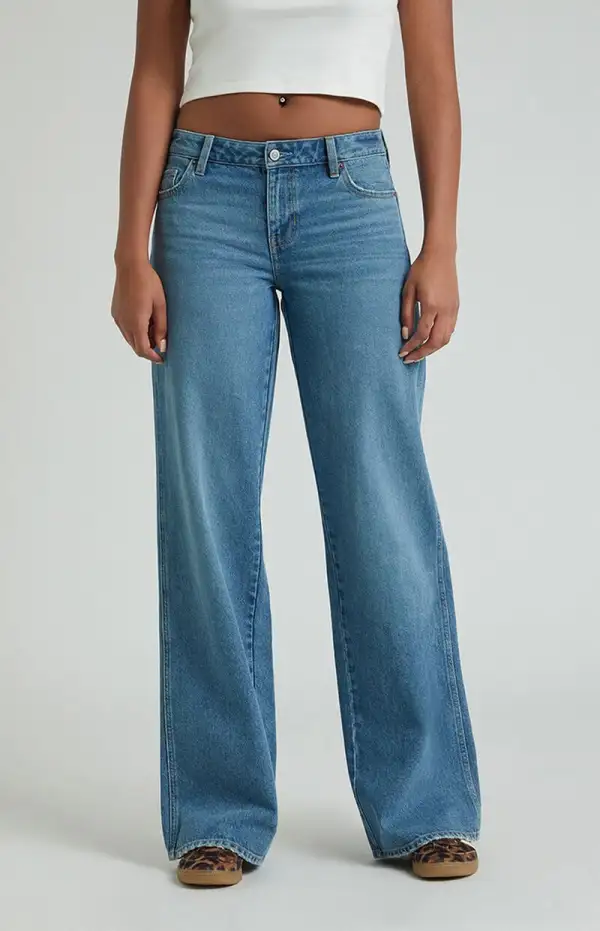 PacSun Casey Low Rise Baggy Jeans Medium Indigo
