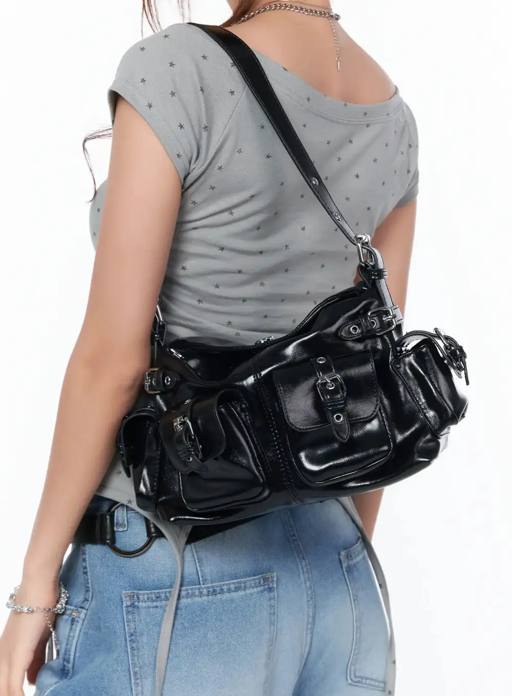 Multi-Pocket Belt Shoulder Bag