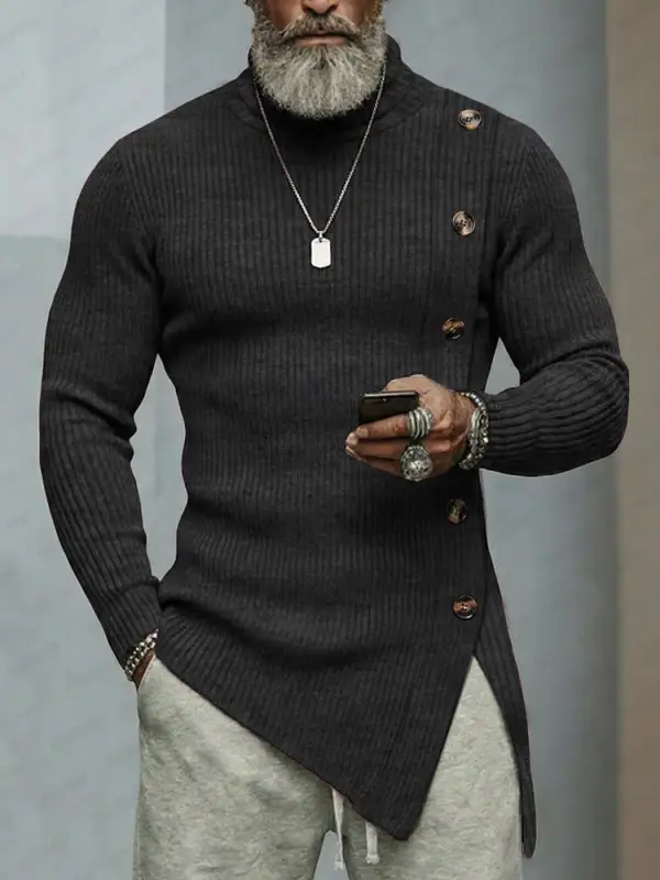 Shawl Collar Asymmetric Sweater