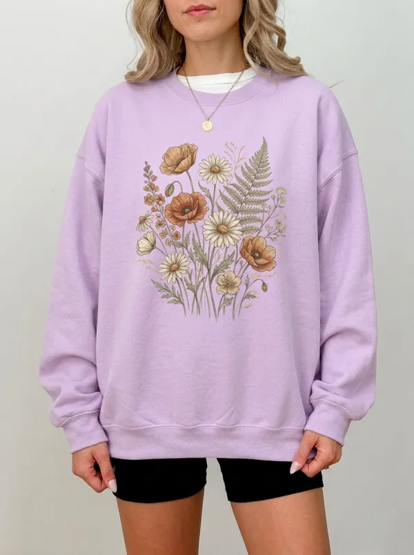 Women's Botanical Wildflower Graphic Sweatshirt