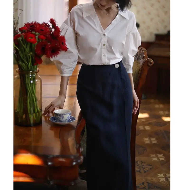 Versatile Promenade Everyday Casual Linen Skirt