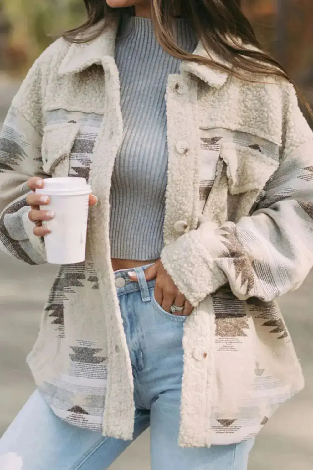 Button Front Casual Jacket