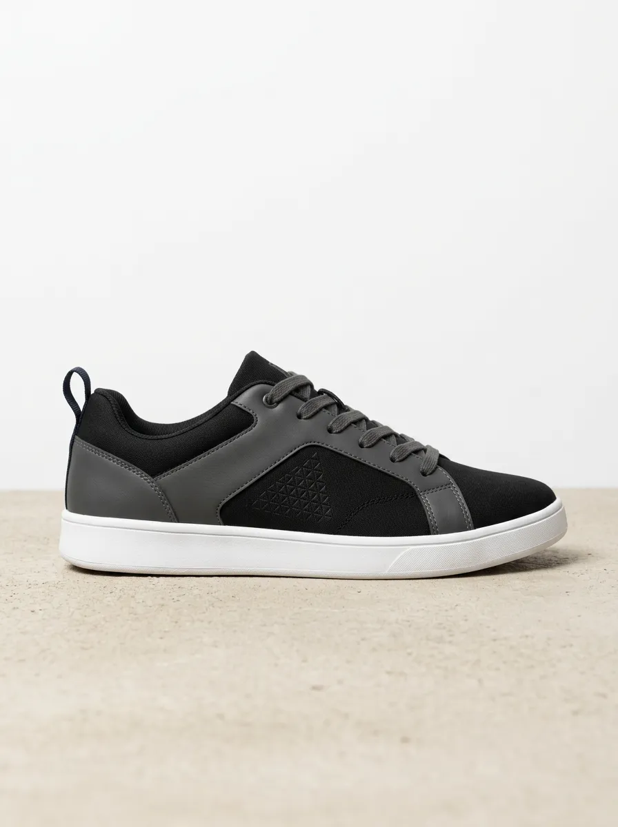 Clean-Look Geometric Graphic Edit Men's Casual Sneakers