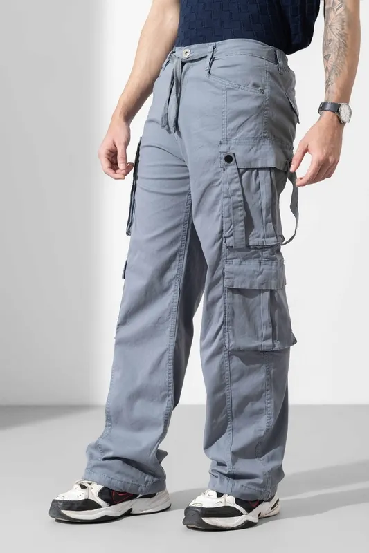 Dark Grey Drawstring Cargo Pants