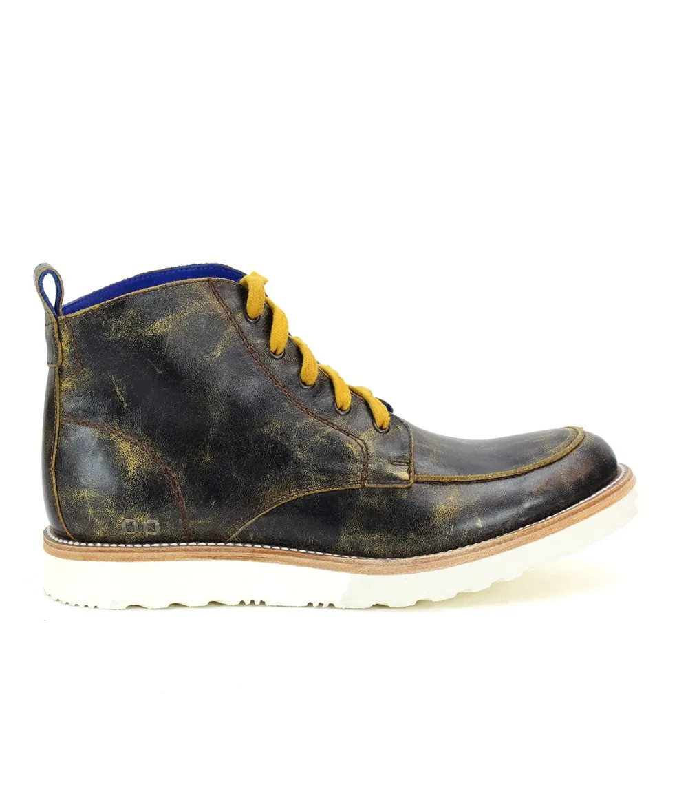 Apron-Toe Lace-Up Distressed Work Boots
