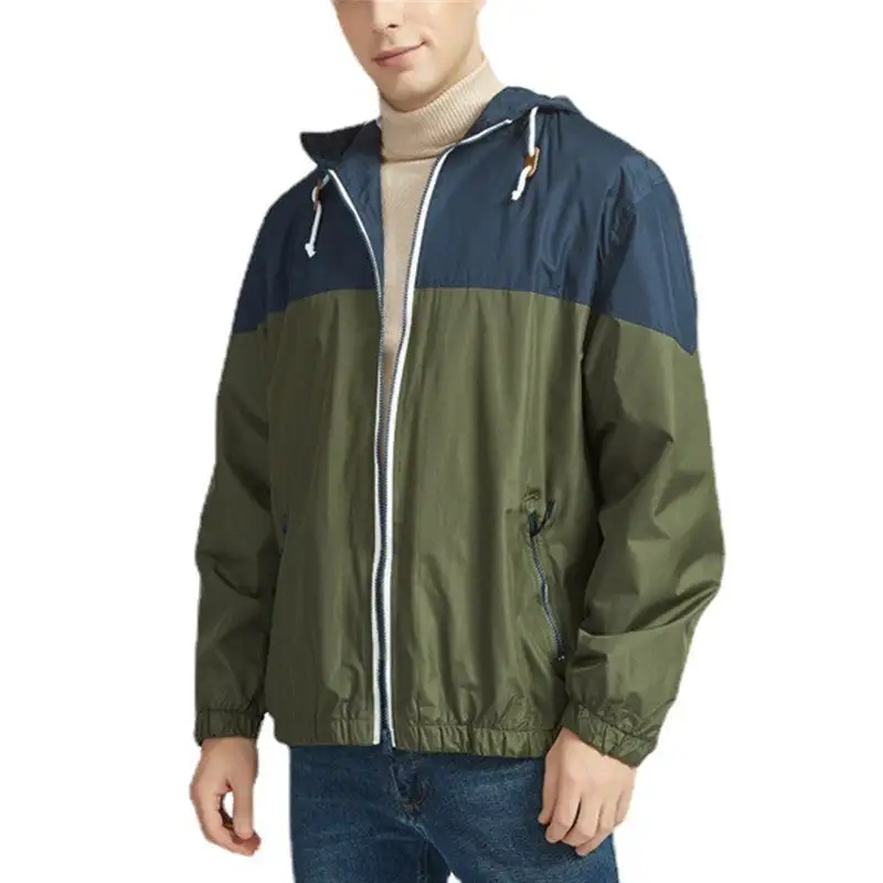Relaxed Contrast-Panel Casual Outerwear Jacket