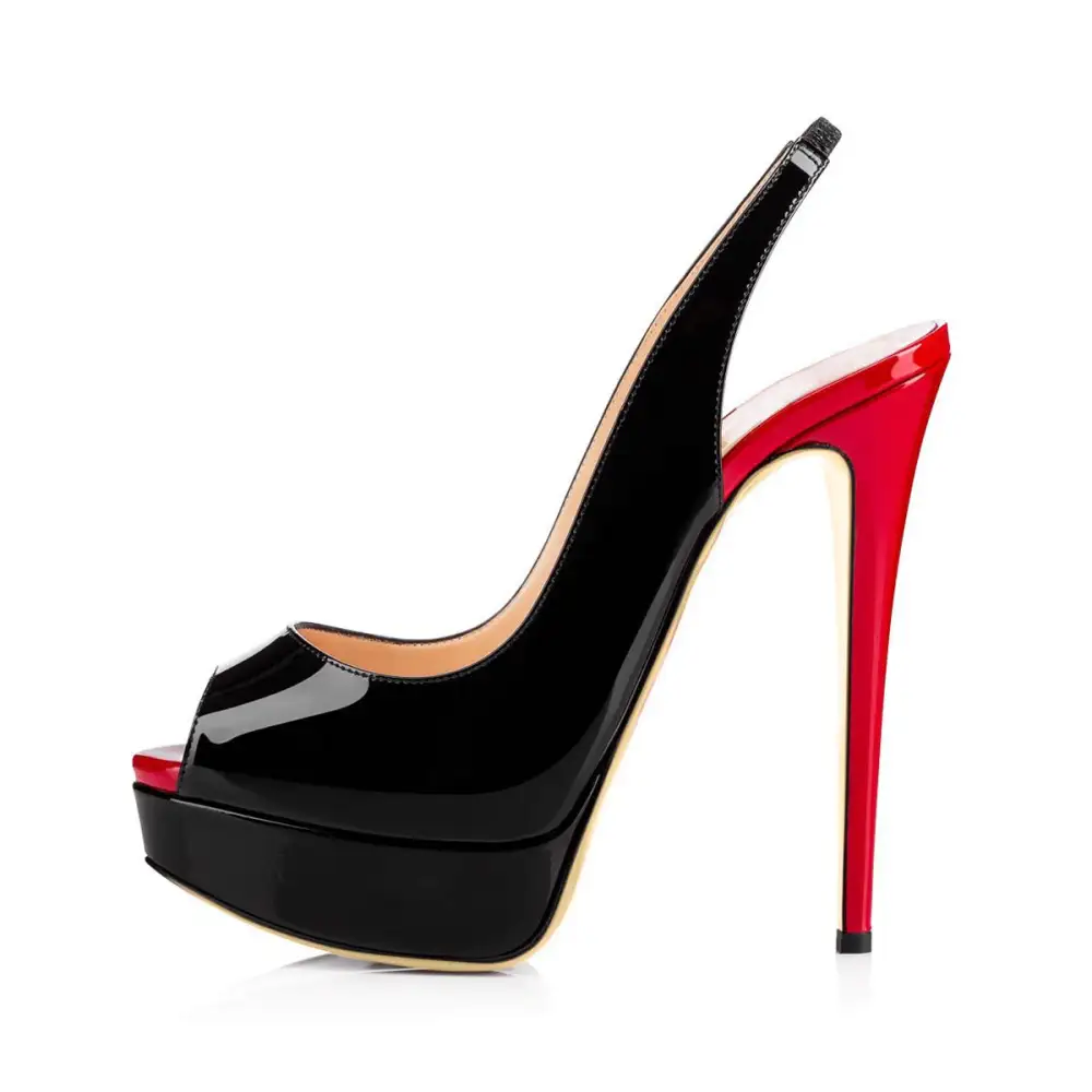 Platform High Heel Peep Toe Slingback Sandals