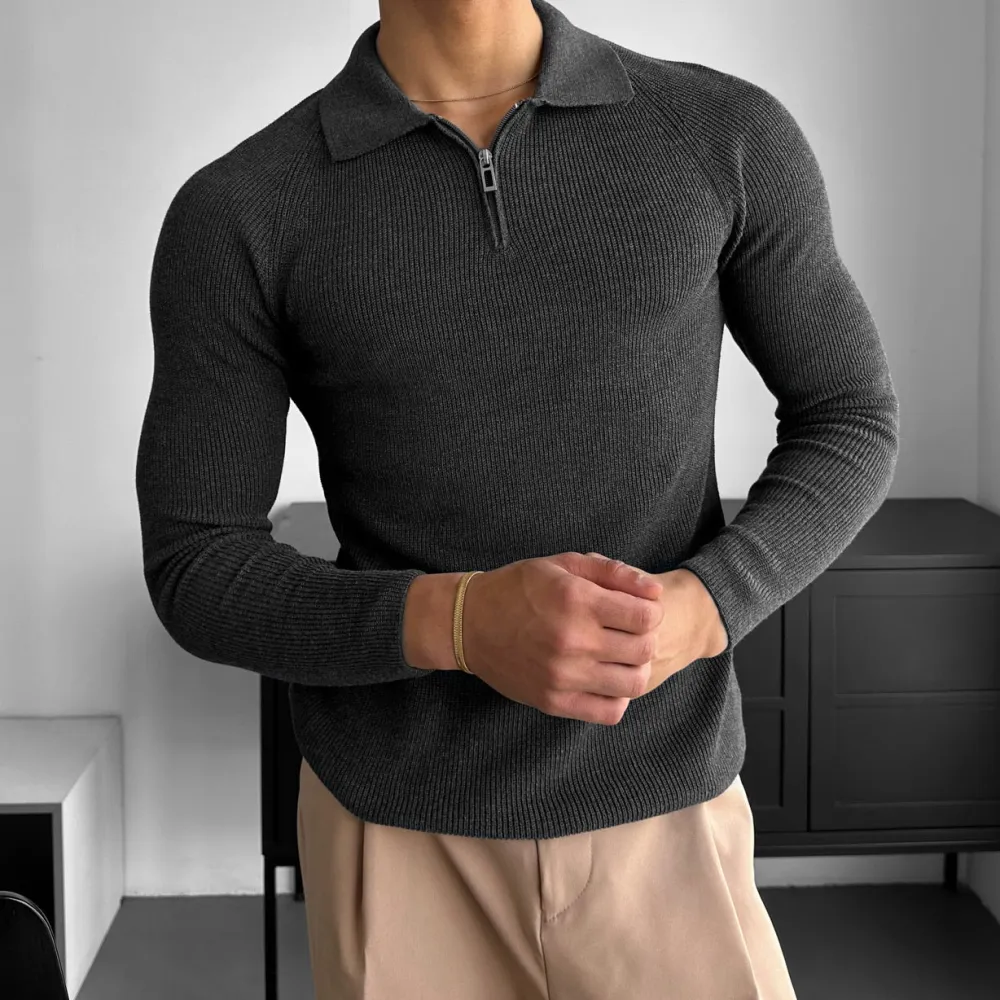 Tailored Collared Sweatershirt