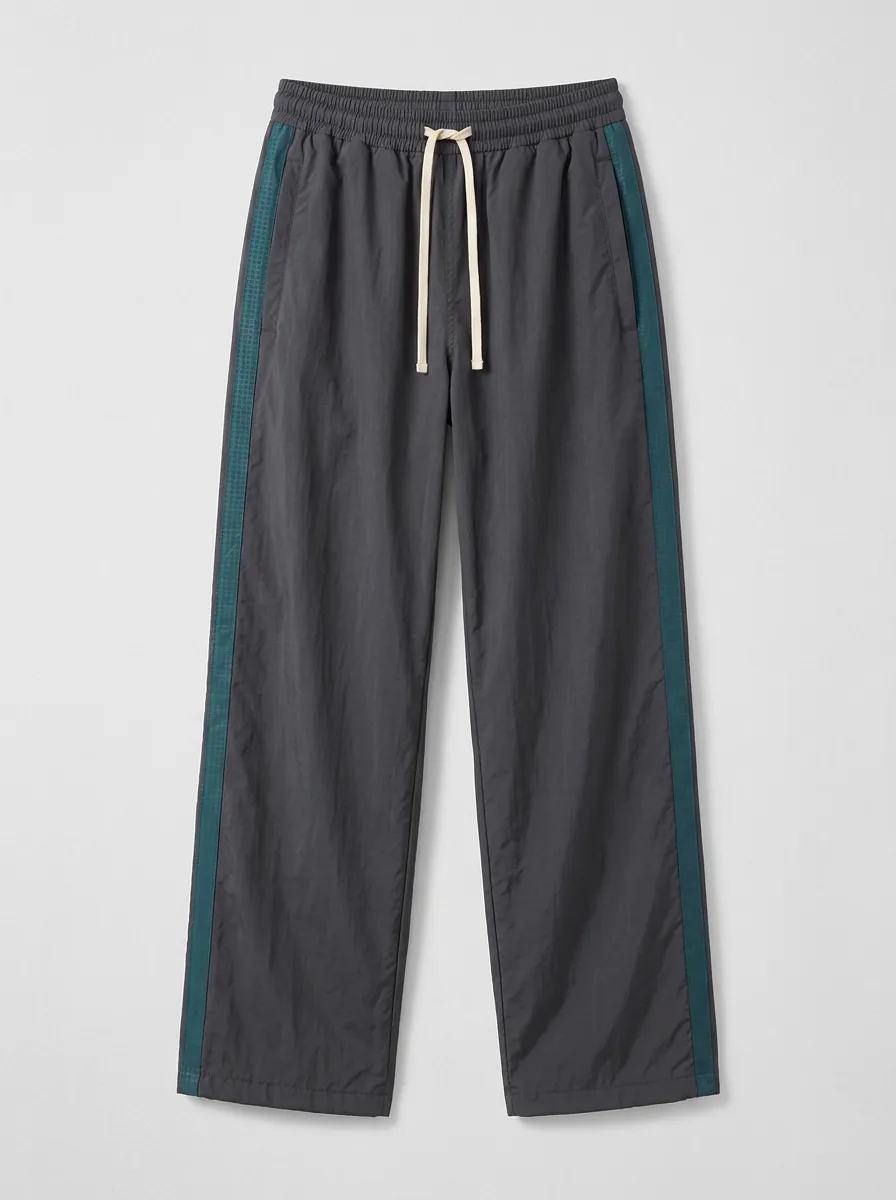 Women's Casual Sporty Teal Side-Striped Drawstring Track Pants