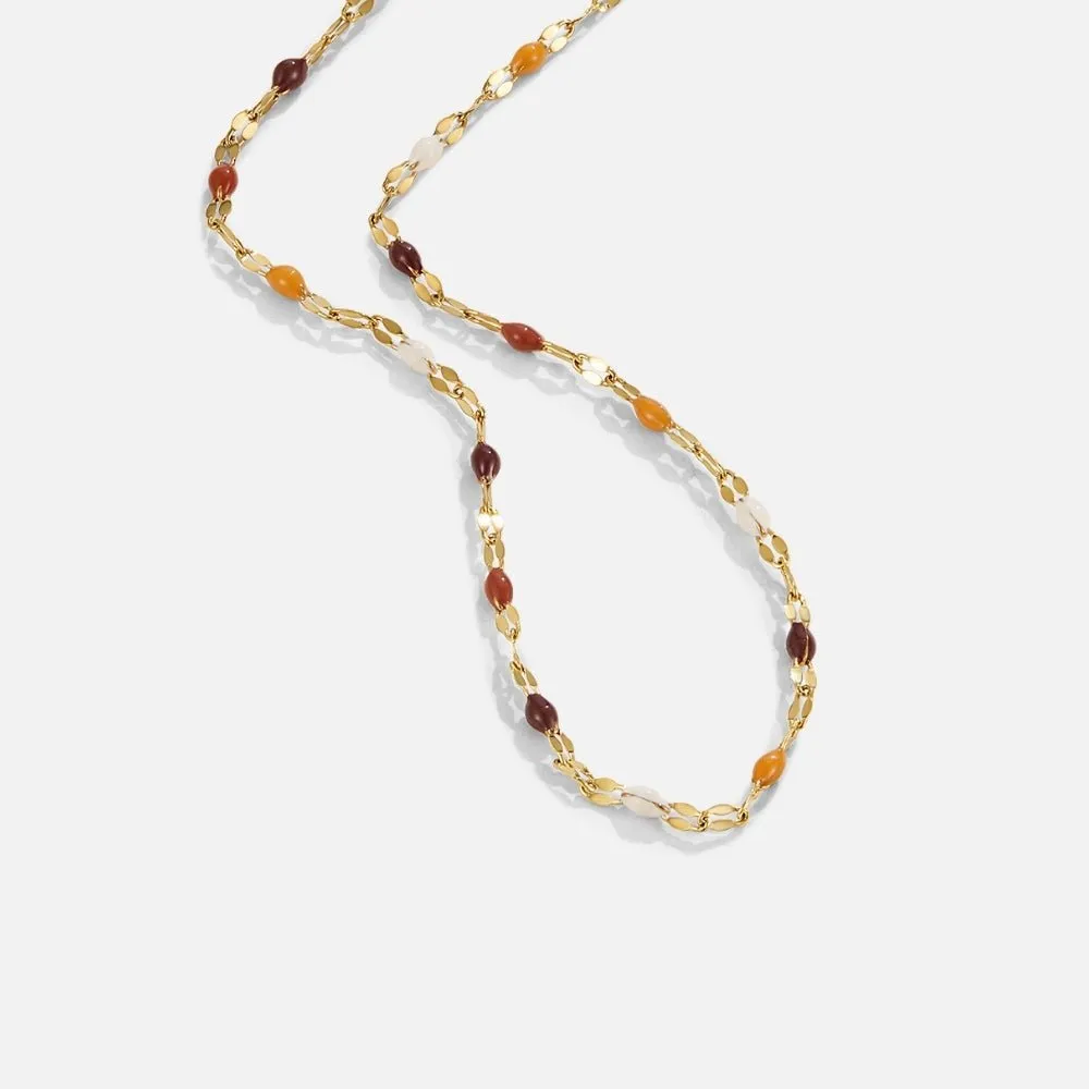 Stainless Steel Stone Bead Necklace