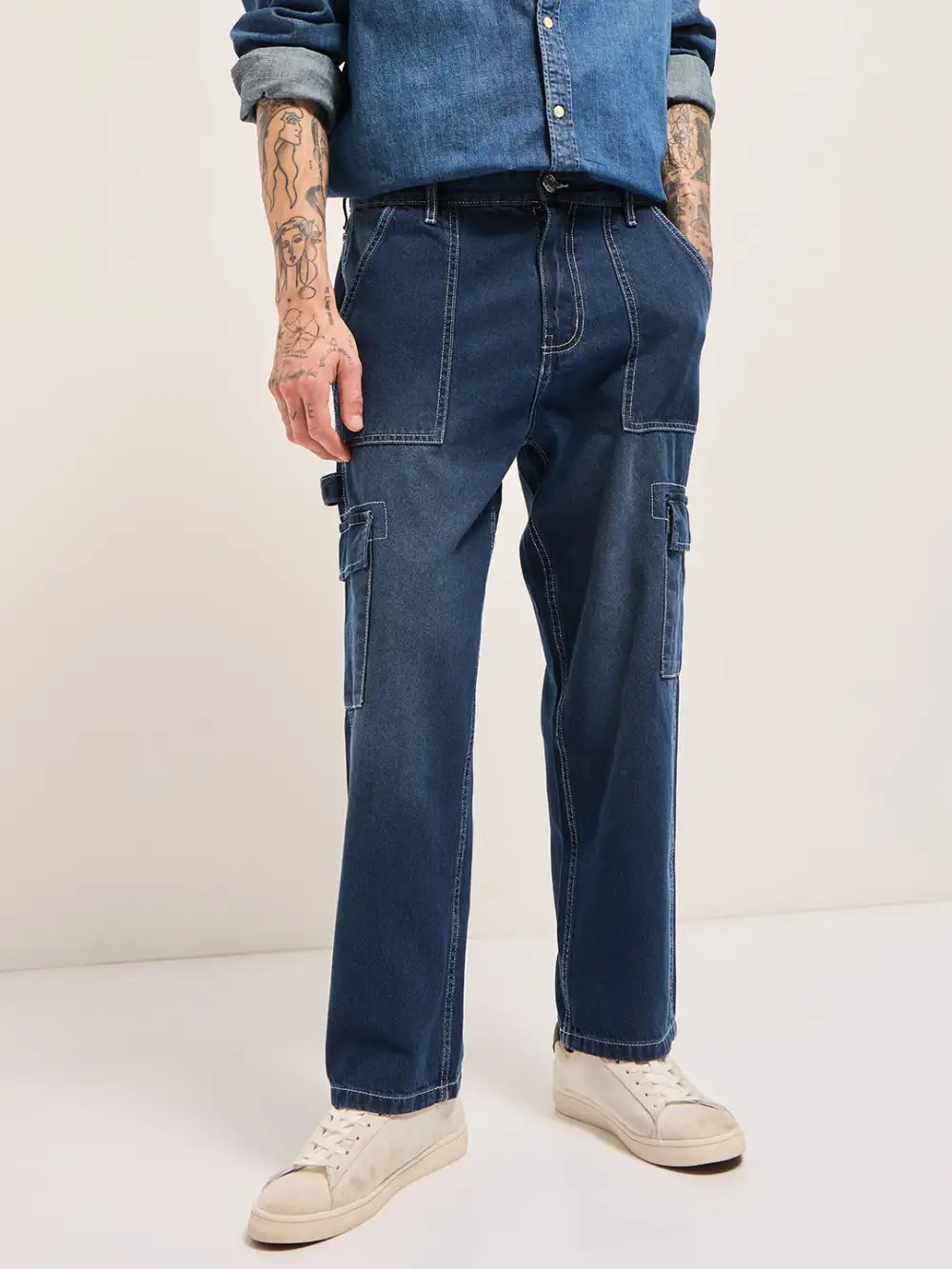 Baggy Cargo Pocket Jeans