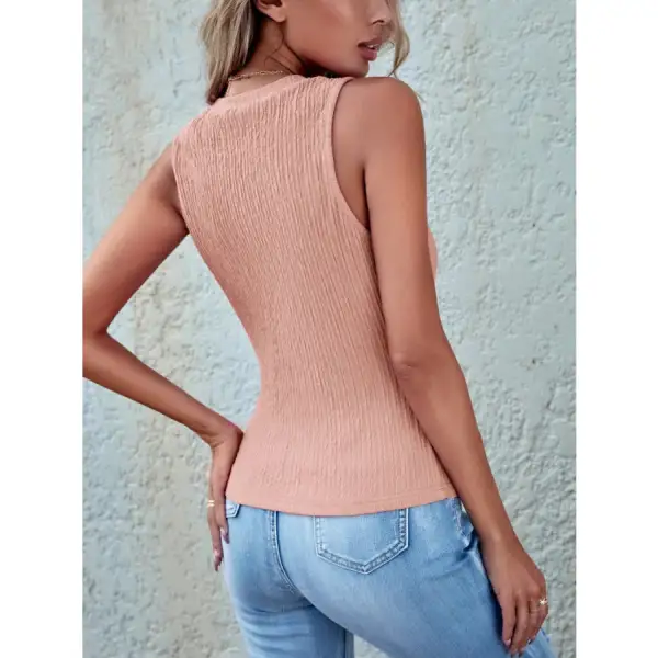 Textured Round Neck Tank