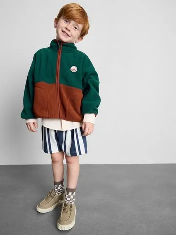1-9yrs | Funnel Neck Zip-Up Fleece