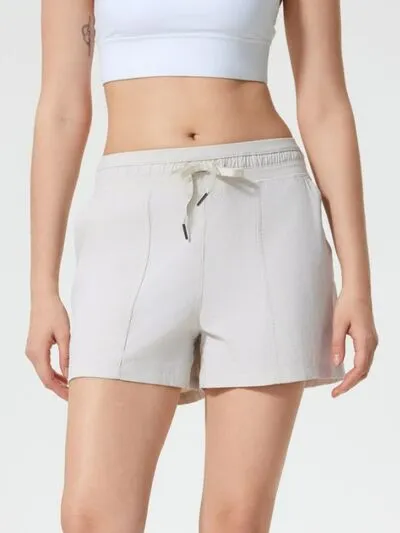 Drawstring Active Shorts With Pockets