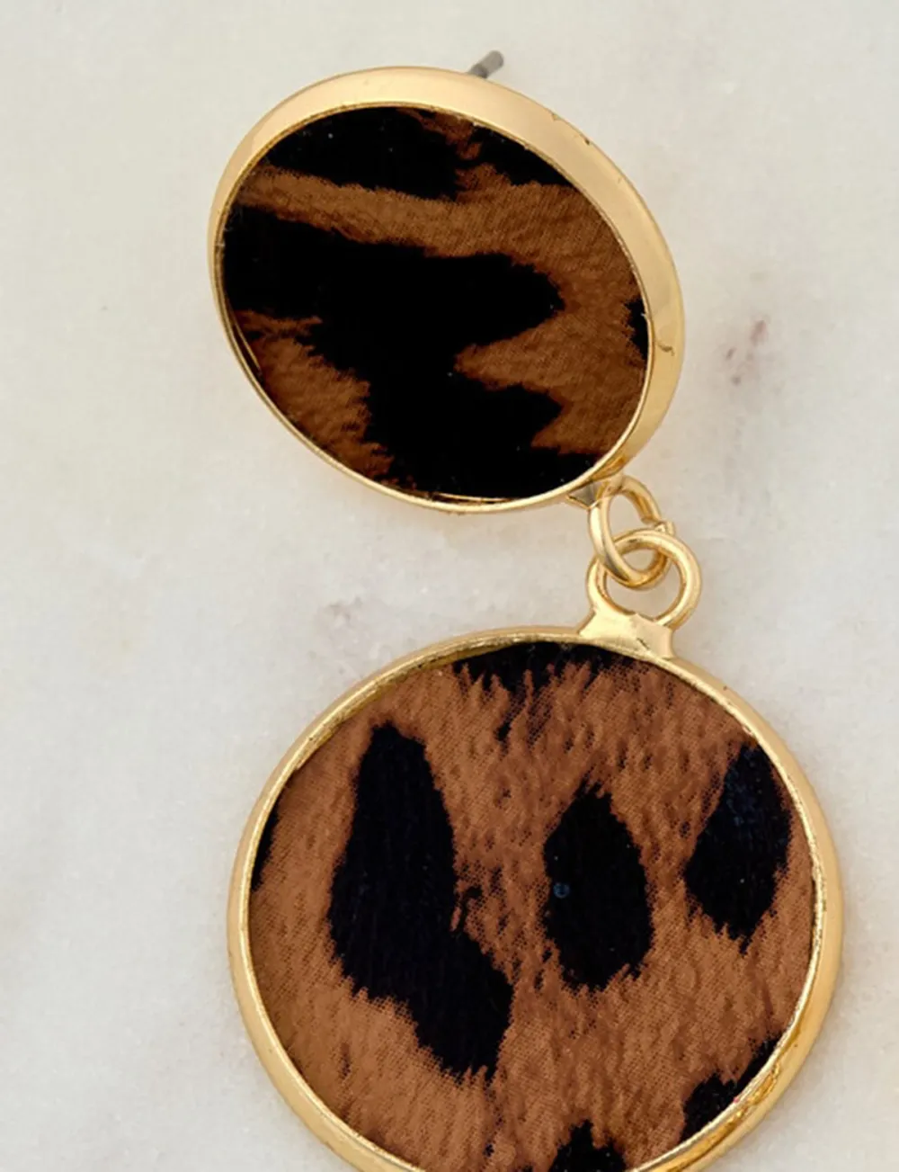 Fashionable And Cool Leopard Print Gold Earrings