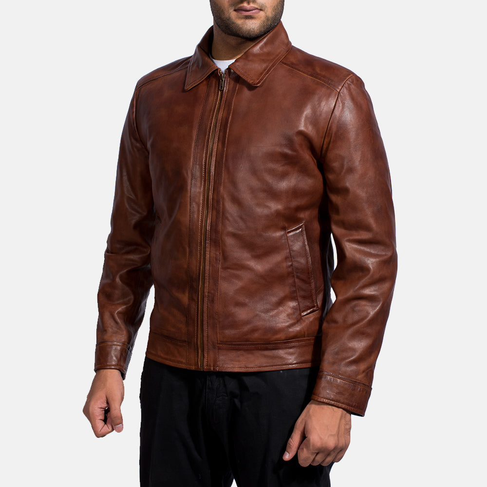 Men's Structured Leather Jacket